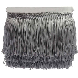 10Y 6" Wide Tassel Curtian Fringe Trim - Grey