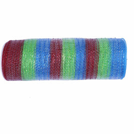 10 inch x 30 feet(10 Yards) Metallic Deco Poly Mesh Ribbon Multicolor B