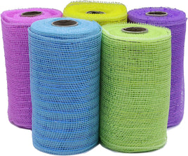 Metallic Poly Mesh Ribbon 6" for  Easter Day Decoration-5 Pack