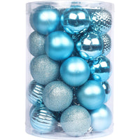 34ct Christmas Ball Ornaments 6CM for Xmas Tree Christmas Decorations Shatterproof Hooks Included-U Pick