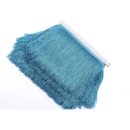 10Y 6" Wide Tassel Curtian Fringe Trim - Island Blue