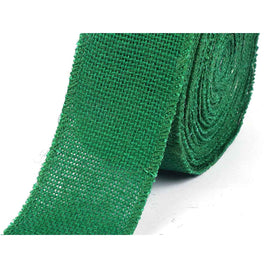 12 Yards Jute Wired Burlp Ribbon, 2.5" - Emerald Green