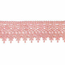 5 Yards Lace Edge Trim 3.5" wide - 3.5" Peach