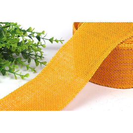 12 Yards Jute Wired Burlp Ribbon, 2.5" - Bright Yellow