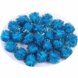 200pcs Glitter Tinsel Pom Balls 20mm-U PICK - Turquoise