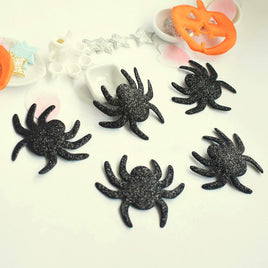 Wholesale Padded Glitter Spider 2" Halloween Embellishment - Black