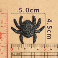 Wholesale 500pcs Padded Glitter Spider 2" Halloween Embellishment - Black