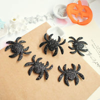 Wholesale 500pcs Padded Glitter Spider 1.5" Halloween Embellishment - Black