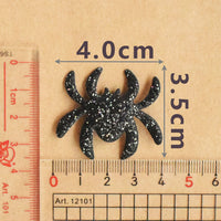 Wholesale 500pcs Padded Glitter Spider 1.5" Halloween Embellishment - Black