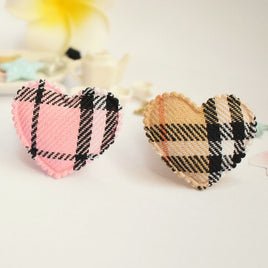 60pcs Padded Gingham Heart 1.5" Embellishment - 2 Colors