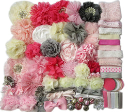 DIY Headband Kit-Pink/Grey/Ivory