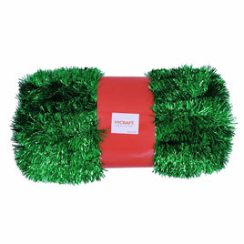 15 Yards (45 Feet) Tinsel Garland Classic Christmas Decorations ,2" - Emerald Green