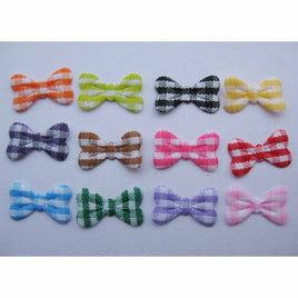 240 Classic Check Gingham Mini Bow -12 Colors AB027