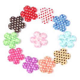 110pcs Padded Satin Flower Dots 1"- 11 Colors