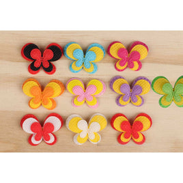 50pcs 3 Layer Padded Butterfly 1.25"-10 Colors