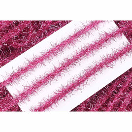 20y Skinny Metallic Christmas Tinsel Garland Ribbon,3/4" - Dark Pink