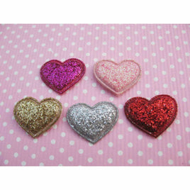 100 Mini Glitter Heart Padded-5 Colors