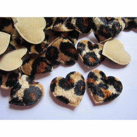 100 Velvet Leopard Print Heart 7/8"