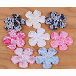 80 Satin Lace Flower 2"-8 Colors