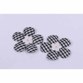 100 Gingham Flower 1.5"- Black