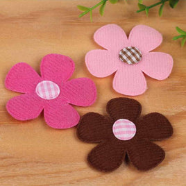 120 Padded Felt Flower 1.5"-3 Colors