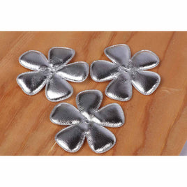 50 Padded PVC Flower 2.5"-Silver