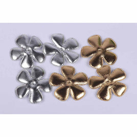 60 Padded PVC Flower 1.5"-Gold/Silver