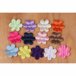 130 Padded Satin Flower 1.25"-13 Colors