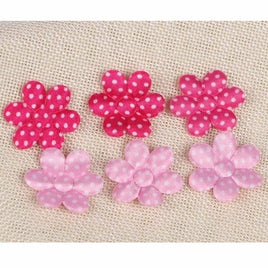 100 Satin Flower 1.25" Dots -2 Colors