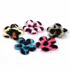 100 Velvet Flower 1" Leopard -5 Colors