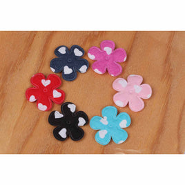 120 Padded Flower w/hearts 1.5"-6 Colors