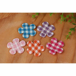 100 Padded Gingham Flower 1.5"-5 Colors