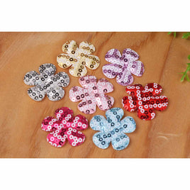 70 Padded Sequin Flower 1.5"-7 Colors