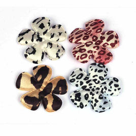 80 Satin Flower 2" Leopard -4 Colors