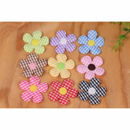 90 Gingham Flower w/center 1.5"-9 Colors