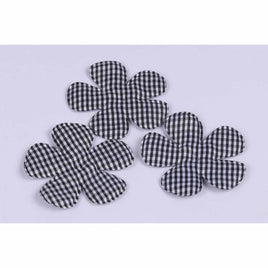 50 Padded Gingham Flower 2.5" - Black