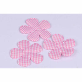 50 Padded Gingham Flower 2.5" - Pink