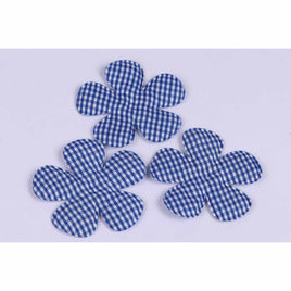 50 Padded Gingham Flower 2.5" - Royal