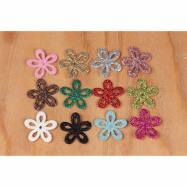 120 Glitter Flower 1"-12 Colors