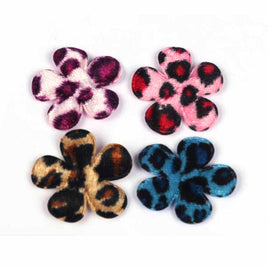 80 Velvet Flower 1.5" Leopard -4 Colors