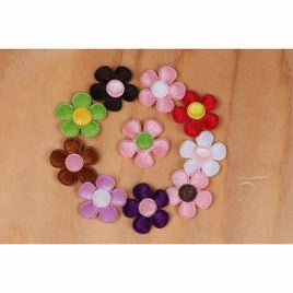 100 Velvet Flower w/center 1"-10 Colors