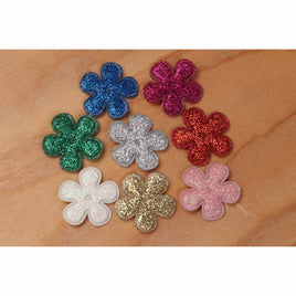 80 Glitter Flower 1"-8 Colors