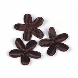 100 Padded Satin Flower 1 3/8"-Chocolate