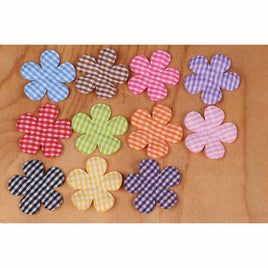 110 Padded Gingham Flower 1.5"-11 Colors