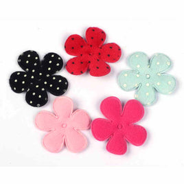 100 Padded Flower Dots/Solid 1.5" -5 Colors