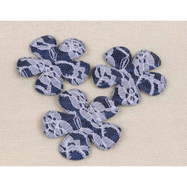 40 Padded Lace Flower 2.5" - Navy