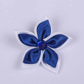 20 Satin Flower Rhinestone 2" - Royal