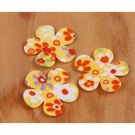 100pcs Padded Floral Flower 1.5"-Yellow