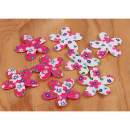 100pcs Padded Floral Flower 1 3/8"-2 Colors