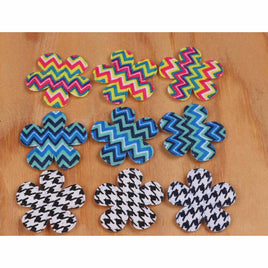 90pcs Padded Chevron Flower 1.5"-3 Colors